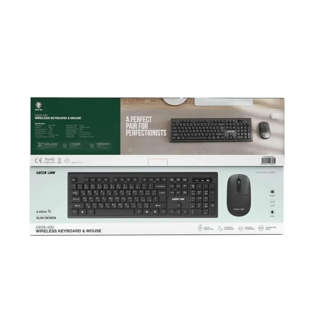 Green Lion GKM-200 Wireless Combo Keyboard and Mouse - Linkphones Center